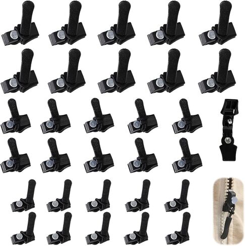 30Pcs Zipper Repair Kit Universal Zipper Fixer, Plastic Detachable Pulls Replacement Fix Zippers, Quick Install Zip Heads No Sewing Required for Bags Purses Luggage Jackets (3 Different Size) in Saudi Arabia
