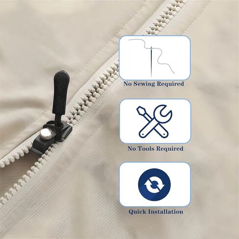 30Pcs Zipper Repair Kit Universal Zipper Fixer, Plastic Detachable Pulls Replacement Fix Zippers, Quick Install Zip Heads No Sewing Required for Bags Purses Luggage Jackets (3 Different Size) in Saudi Arabia