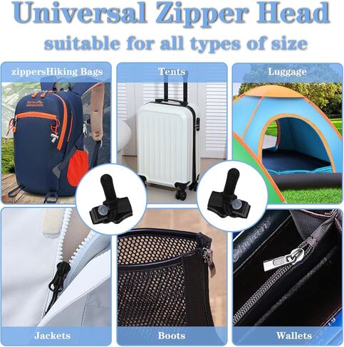 30Pcs Zipper Repair Kit Universal Zipper Fixer, Plastic Detachable Pulls Replacement Fix Zippers, Quick Install Zip Heads No Sewing Required for Bags Purses Luggage Jackets (3 Different Size) in Saudi Arabia