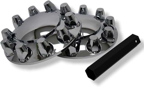 Front Wheel Covers Hub Axle Semi Plastic ABS Pair 33mm Screw on Nut Covers 1-Pair Chrome in Saudi Arabia