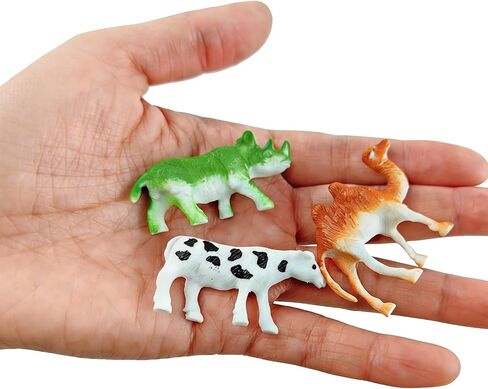 YOOHUA 60PCS Mini Jungle Toys Set, Realistic Mini Wild Zoo Animals Figurines, Realistic Wild Plastic Animal Learning Party Favors for Boys Girls Kids Toddlers Forest Small Cupcake Topper in Kuwait