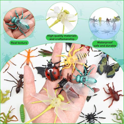 29Pcs Large Realistic Insect Toys Figures, Plastic Bugs Figurines Set, Realistic Insects Toy for Kid, Ladybug, Bee, Butterfly, Assorted Insect Bugs Figures Toy, Insect Themed Party Favors in Saudi Arabia