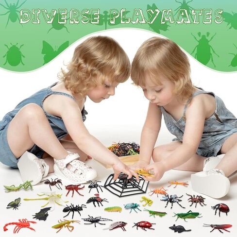 29Pcs Large Realistic Insect Toys Figures, Plastic Bugs Figurines Set, Realistic Insects Toy for Kid, Ladybug, Bee, Butterfly, Assorted Insect Bugs Figures Toy, Insect Themed Party Favors in Saudi Arabia