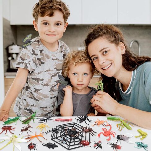 29Pcs Large Realistic Insect Toys Figures, Plastic Bugs Figurines Set, Realistic Insects Toy for Kid, Ladybug, Bee, Butterfly, Assorted Insect Bugs Figures Toy, Insect Themed Party Favors in Saudi Arabia