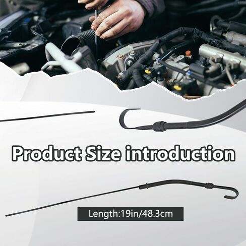 Upgraded Engine Oil Dipstick, Driver Side Metal Dipstick Tube for SBC Chevy 283 305 307 327 350 383 400 1955-1979 Black in Kuwait