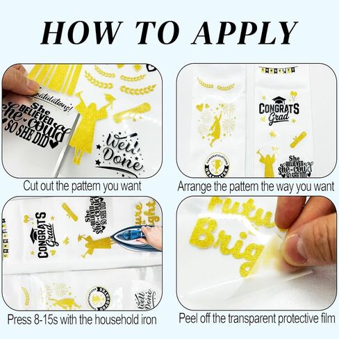 Graduation Stole Sash Iron-on Heat Transfers - Class of 2026 DIY Personalized Graduation Stoles, Custom HTV Decals for Graduation Sash, Cap and Gown Decorations (Graduation Stole NOT Included) in Saudi Arabia