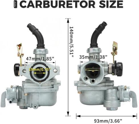NIBBI PZ19 Carburetor with 35mm Air Filter for 50cc 70cc 90cc 110cc 125cc Tao Tao SSR Apollo Coolster Dirt Pit Bike ATV Scooter Go Karts Chinese Quad 4 Wheeler Parts in Kuwait