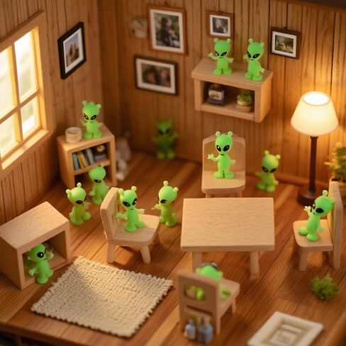 120 Pcs Mini Alien Figures Glow in The Dark, Small Luminous Little Tiny Alien Figurines Bulk for Halloween Party Favors Candy Bag Stuffers Space Party Fillerss in Saudi Arabia