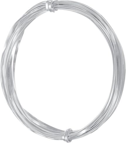 uxcell 2mm Aluminum Craft Flat Wire,16Ft 0.5mm Thickness Bendable Metal Floral Jewelry Beading Armature Wire for Sculpting Armature DIY Jewelry Making, Silver Tone in Kuwait