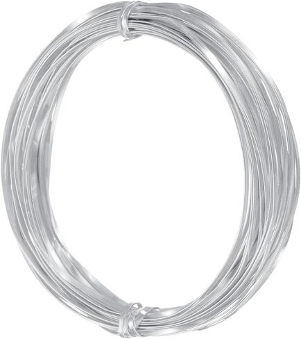 uxcell 2mm Aluminum Craft Flat Wire,16Ft 0.5mm Thickness Bendable Metal Floral Jewelry Beading Armature Wire for Sculpting Armature DIY Jewelry Making, Silver Tone in Kuwait