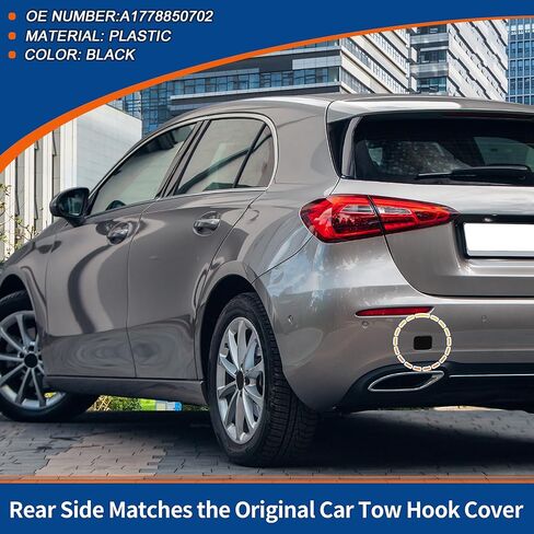 ACROPIX Rear Car Bumper Tow Hook Cover Tow Cover Cap Black Fit for Mercedes-Benz A Class W177 Z177 Sport Sedan for AMG 2018-2021 No.A1778850702 - Pack of 1 in Kuwait