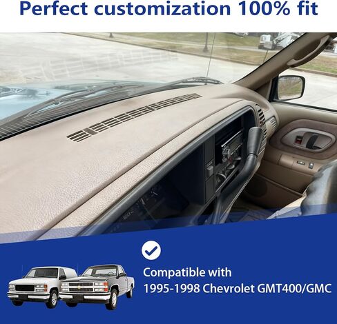 حافظة لوحة القيادة لـ 95-98 GMT400/GMC، غطاء لوحة القيادة المتشققة من 3 قطع، يعيد التصميم الداخلي in Kuwait