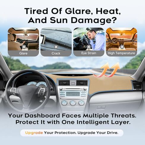 CARTIST Beige Dashboard Cover for 2007-2011 Toyota Camry Accessories,Anti-Glare Non-Slip UV Protection Dash Cover Mat,Premium Fabric,Custom Fit Left-Hand Drive in Kuwait