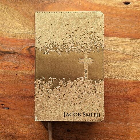 SacredBound Personalized NIV Kids Visual Study Bible – Engraved Name LeatherSoft Bronze | Full Color Illustrated Bible for Kids, Red Letter (Name Only) in Kuwait