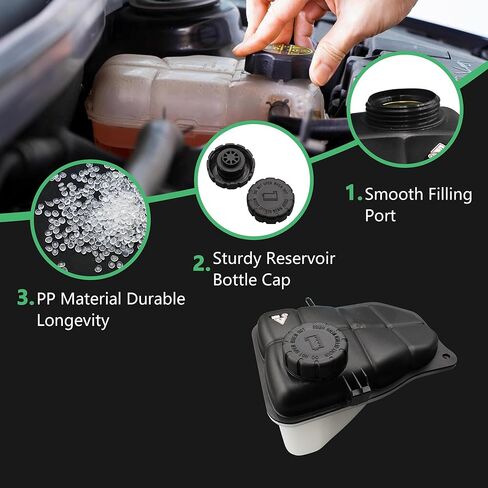 Upgraded Front Pressurized Coolant Reservoir for Mercedes Benz C230 C240 C280 C320 C350 2001-2007 / CLK320 CLK350 CLK500 CLK550 2003-2009 Replaces OE# 2035000049 603-284 in Kuwait