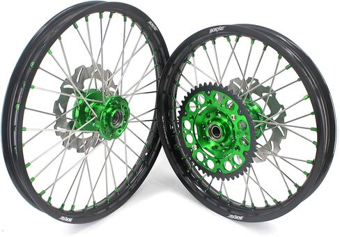 عجلات KKE مقاس 21-19 بوصة MX لـ KAWASAKI KX125 / KX250 1993-2002 مجموعة إطارات الطرق الوعرة أجزاء القرص/ضرس in Kuwait