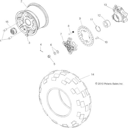 Polaris ATV Rim, Rear, 12 x 8, 50.1 mm, Genuine OEM Part 1521161, Qty 1 in Kuwait
