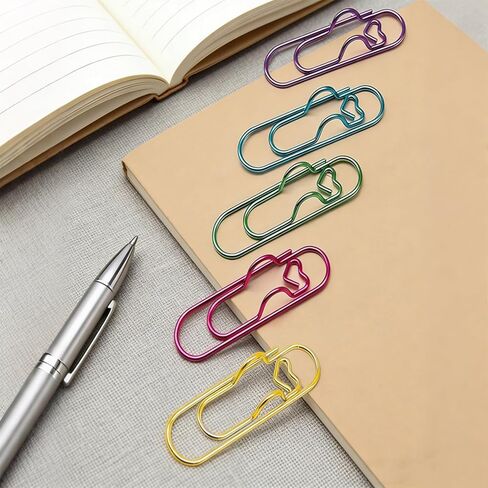 Metal Pen Clips & Holders Set, 20 PCS 2.75" Colorful (5 Colors) Multi-Purpose Pen/Pencil Clips for Notebooks/Journal/Planner, Heart Paper for School & Office Supplies in Saudi Arabia