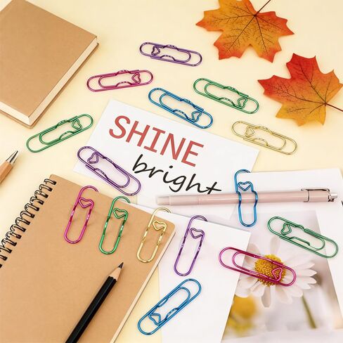 Metal Pen Clips & Holders Set, 20 PCS 2.75" Colorful (5 Colors) Multi-Purpose Pen/Pencil Clips for Notebooks/Journal/Planner, Heart Paper for School & Office Supplies in Saudi Arabia