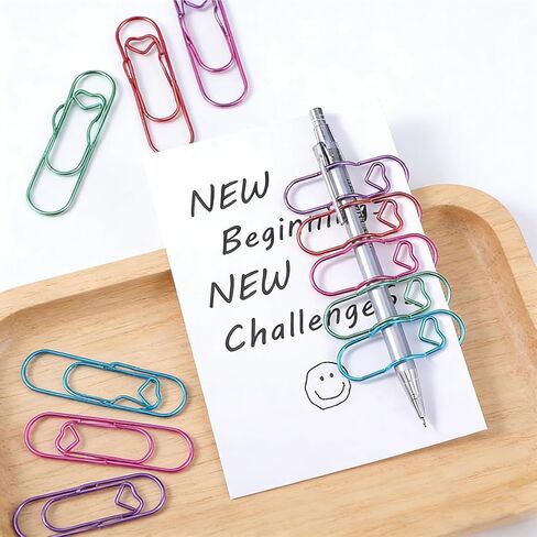 Metal Pen Clips & Holders Set, 20 PCS 2.75" Colorful (5 Colors) Multi-Purpose Pen/Pencil Clips for Notebooks/Journal/Planner, Heart Paper for School & Office Supplies in Saudi Arabia