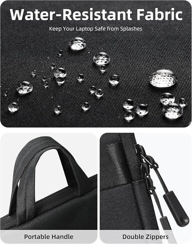 Lightweight Laptop Bag Briefcase, 14-Inch, 235g Ultra Slim Shockproof Computer Sleeve with Handle, Water-Resistant Portable Case for MacBook Air/Pro, Dell XPS, Huawei MateBook, Business Travel (Black) in Saudi Arabia
