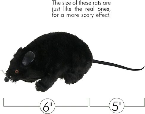 Skeleteen Realistic Black Prank Rat - Real Looking Scary Plush Fake Black Rat Animal Toy Gag Gift in Kuwait