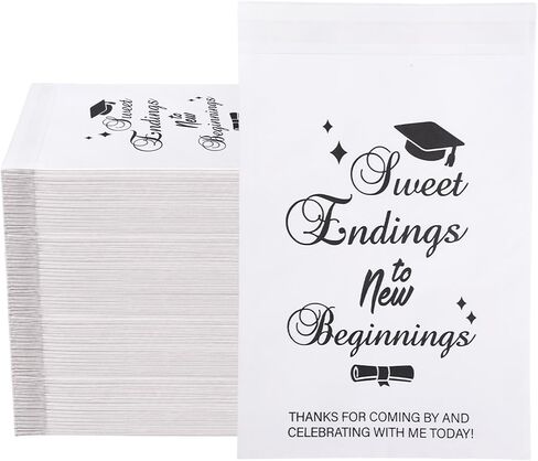 100 PCS Paper Graduation Candy Bags(5.1x7.9 Inch) Kraft One Smart Food Popcorn Cookie Treat Bags Goodie Snack Gifts Wrap Congrats Grad Graduation Party Favors Supplies Decorations 2026 Table Decor in Saudi Arabia