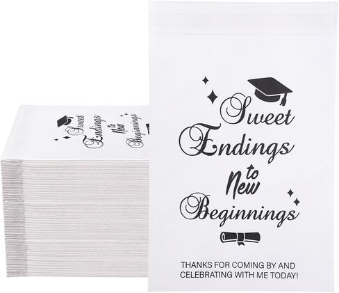 100 PCS Paper Graduation Candy Bags(5.1x7.9 Inch) Kraft One Smart Food Popcorn Cookie Treat Bags Goodie Snack Gifts Wrap Congrats Grad Graduation Party Favors Supplies Decorations 2026 Table Decor in Saudi Arabia