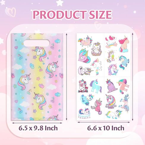 momoake Unicorns Party Favor Bags, 24 PCS Goodie Bgs with 120 Waterproof Vnyl Stickers for Kids Unicorns Birthday Decorations in Saudi Arabia