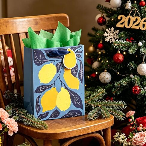 BIUBIU Floral Gift Bags 4 Pack 7"x4"x9" Small Size with Tissue Paper, 4 Assorted Flower Themed Patterns for Birthday, Wedding, Appreciation & Bridal Showers in Saudi Arabia