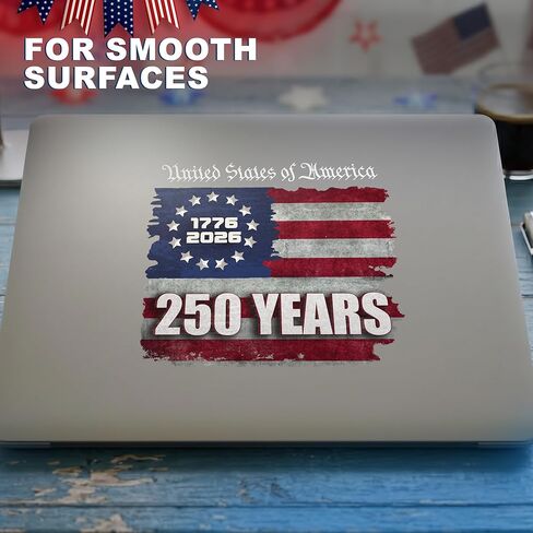 USA 250th Anniversary Car Decal, 1776–2026 American Flag Patriotic Stickers, United States Independence Commemorative Car Window and Bumper Decal, 9 x 8 Inches in Kuwait