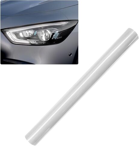 12"x48" Car Headlight Tint Film, Cuttable Self-Adhesive Tint Film Car Vinyl Wrap Protector Color Sticker Heat Resistant for Headlight Taillight, Fog&Brake Light, UV&Scratch Protection(Clear) in Kuwait