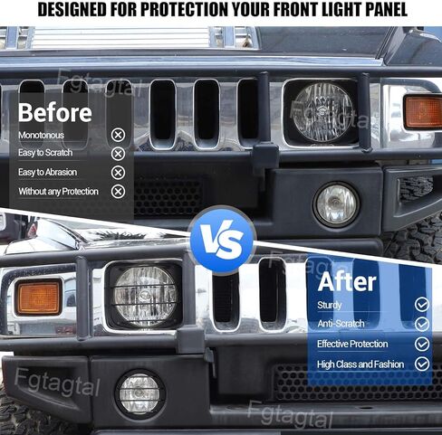 واقي غطاء المصباح الأمامي، مجموعات حماية غطاء ضوء الضباب الأمامي مناسبة لسيارة Hummer H2 2003-2009، ملحقات حماية تزيين مصباح الضباب الأمامي الخارجي، مجموعات 4 قطع in Saudi Arabia