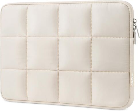 MOSISO 13-14 inch Laptop Case, 13.3 inch Puffy Laptop Sleeve Compatible with MacBook Neo/Air 13.6/Pro 13/Pro 14, HP Dell ASUS Lenovo, Twelve Rectangle Quilted Puffer Computer Bag Cover for Women, Sand in Kuwait