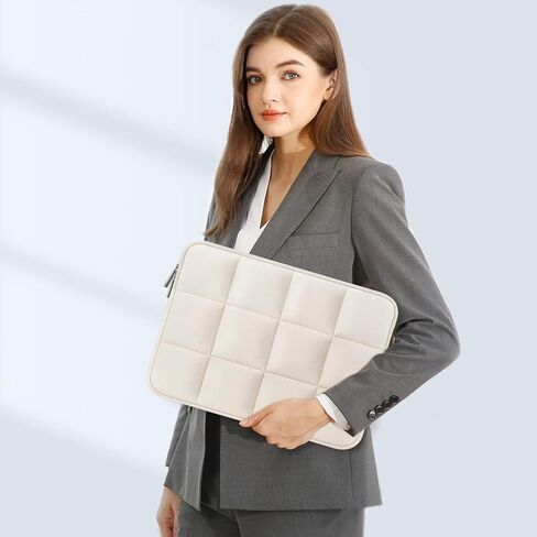 MOSISO 13-14 inch Laptop Case, 13.3 inch Puffy Laptop Sleeve Compatible with MacBook Neo/Air 13.6/Pro 13/Pro 14, HP Dell ASUS Lenovo, Twelve Rectangle Quilted Puffer Computer Bag Cover for Women, Sand in Kuwait