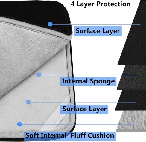 Laptop Sleeve Case 15.4 inch, Durable Shockproof Protective Flip Cover, Notebook Computer Pocket Bag, Tablet Briefcase Carrying Case for 15.4" HP, ASUS, Acer, Lenovo, Ultrabook, Chromebook, Black in Saudi Arabia