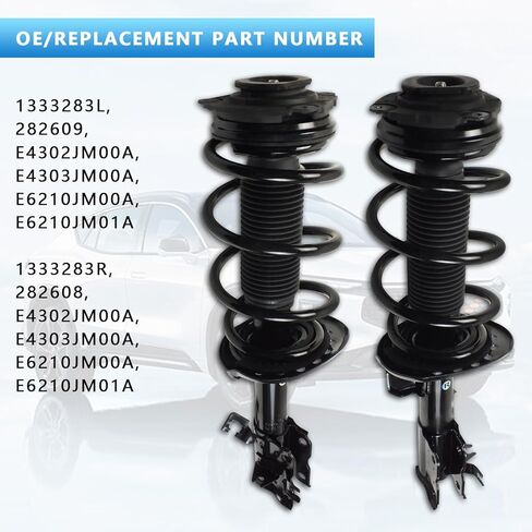 2 PCS Front Complete Struts Spring Assembly Struts Shock Absorber Fit for 2008 2009 2010 2011 2012 Nissan Rogue, Replace OE: 1333283R/L, 172608, 172609 in Saudi Arabia
