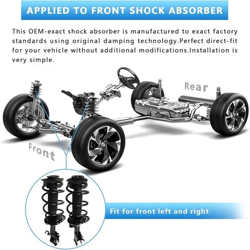 2 PCS Front Complete Struts Spring Assembly Struts Shock Absorber Fit for 2008 2009 2010 2011 2012 Nissan Rogue, Replace OE: 1333283R/L, 172608, 172609 in Saudi Arabia