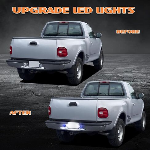 LED License Plate Lights Tag Lights Compatible with F150/F250/F350/F450/F550 Super Duty Rear Bumper Tag Lamp, White Light & Blue C-Shaped Light 2PCS in Saudi Arabia