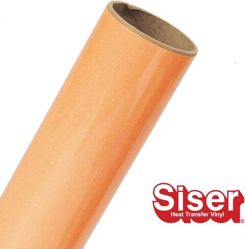 Siser Glitter HTV 12"x3ft Roll (Neon Orange) Iron on Heat Transfer Vinyl in Kuwait