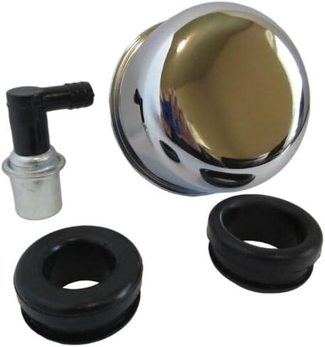 Chrome Steel Valve Cover Breather, 90deg PCV Valve And Rubber Grommet Set, For Big Block Ford BBF 429 460 Engine, Fits Valve Cover With 1.25 in (1 1/4 in) Hole, Valve Covers Part Numbe 4870/4201 in Saudi Arabia