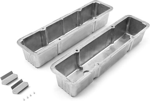 Speedmaster PCE314.1070.05 Compatible with Chevy SBC 350 Nostalgic Finned Aluminum Valve Covers - Tall w/Hole in Kuwait