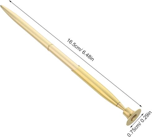 Sewroro Gold Ballpoint Desk Pen with Stand 0.5mm Nib Metal Signing Pen for Bridal Guest Book Reception Office Counter Use in Kuwait