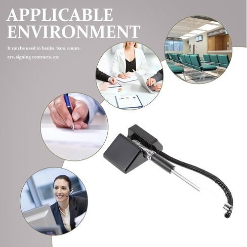 Baluue Gel Ink Counter Pens 0.5mm Black, 5pcs with Adhesive Base and Anti-theft Security for Office, Bank, and Reception Desk Use in Kuwait