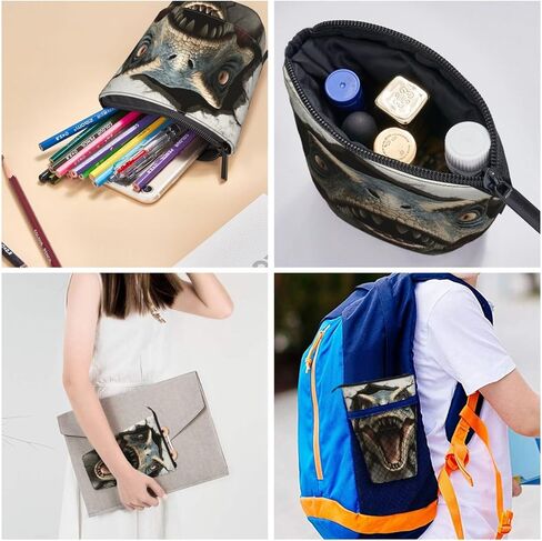 Dinosaur Kids Standing Pencil Case Girls Boys Telescopic Stationary Pouch with Zipper Large Capacity Stand up Pen Bag Portable Makeup Holder for Children School Students Office Supplies in Kuwait