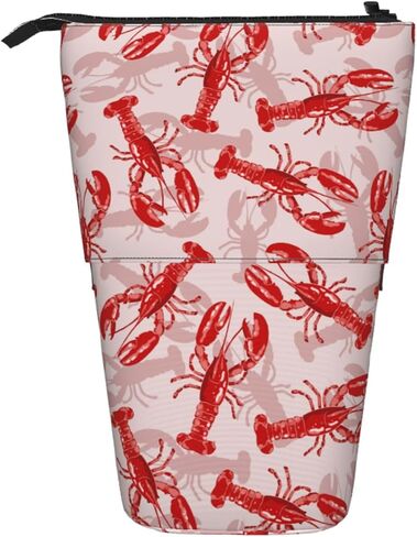 Dinosaur Kids Standing Pencil Case Girls Boys Telescopic Stationary Pouch with Zipper Large Capacity Stand up Pen Bag Portable Makeup Holder for Children School Students Office Supplies in Kuwait