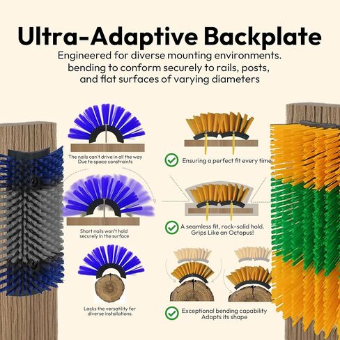 Livestock Scratching Brush 2-Pack — Cattle Horse Goat Pig Sheep Grooming Post with 16 Screws, Weather-Resistant Barn Fence Mount in Saudi Arabia