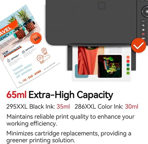 Pitooler Extra High Yield 295XXL 286XXL Ink Cartridge Replacement for Canon PG-295 CL-286 / PG-295XL CL-286XL Ink Cartridges Compatible for Canon TR7120, TS6520, TS4320 Printer (1500 Page Yield) in Saudi Arabia