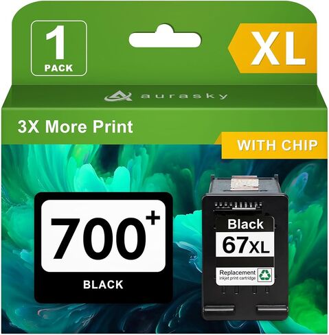 67XL Black Ink Cartridge Compatible for HP Ink 67 XL Black Printer Ink Cartridge Work for DeskJet 2700 2700e 2755e 2800 2855e 4155e 4255e 2852e Envy 6055e 6000 6455e (1 Black) in Saudi Arabia
