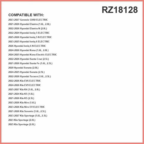 فلتر هواء كابينة التحكم في الرائحة من فبريز من PUREFLOW RZ18128 يناسب 2022-2026 Hyundai Tucson 1.6L، 2.5L، Santa Cruz 2.5L، Kia EV6، Elantra N 2.0L in Kuwait